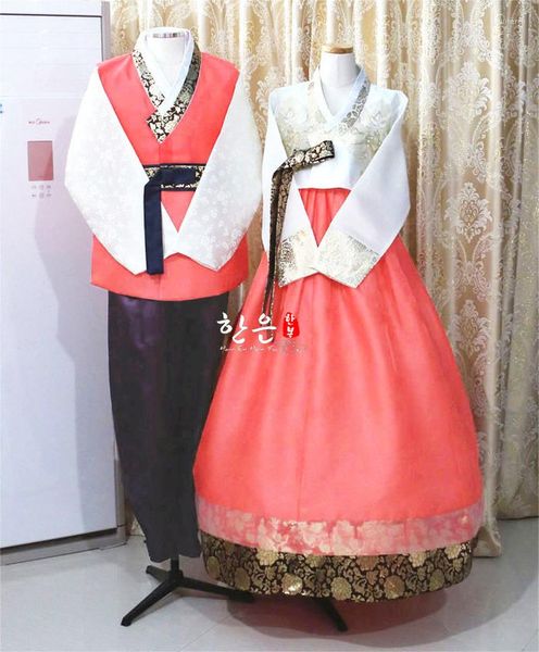 Habillement ethnique Robe Hanbok Tissu importé coréen / Mariée Marié Couple de mariage