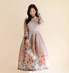 Etnische kleding Hanbok-jurk met tailleband Een lijnrok Traditionele Koreaanse prinsesvrouwen