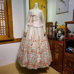Vêtements ethniques Hanbok Costume Folklorique Coréen Mariée Cérémonie De Mariage Toast Robe Vêtements Pour Dames