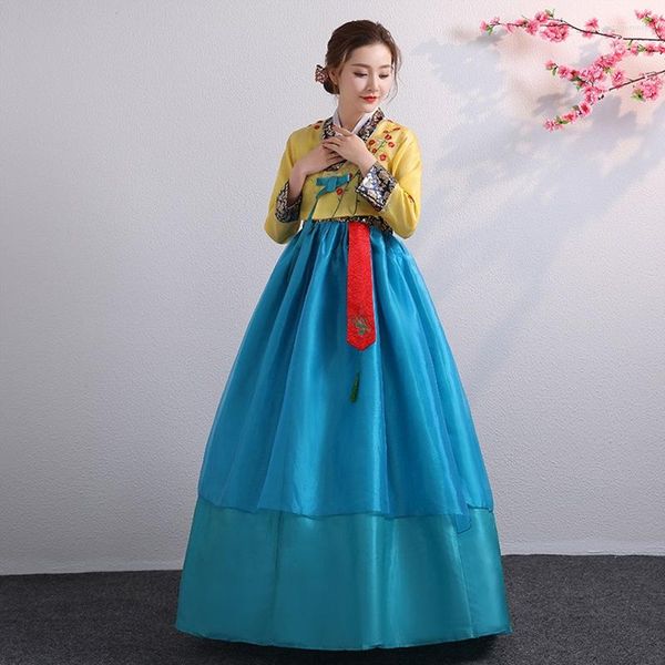 Ropa étnica Hanbok Traje nacional coreano Vestido tradicional Mujeres Vestidos de rendimiento de boda