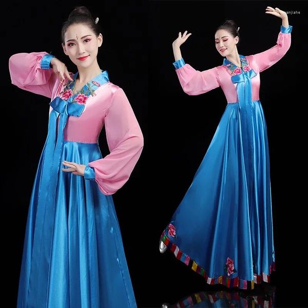 Vêtements ethniques Hanbok coréen traditionnel pour les femmes robe costume ancien rétro mode scène performance 10750