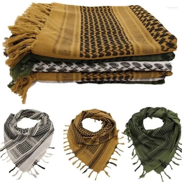 Ropa étnica Guapo Arafat Bufanda árabe Mantón Keffiyeh Kafiya Ligero Militar Shemagh Palestina Hombre Raya con borlas Suave Cálido