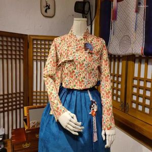 Vêtements ethniques Hanfu Robe Coton Top Jupe Vie traditionnelle coréenne Asie Îles du Pacifique