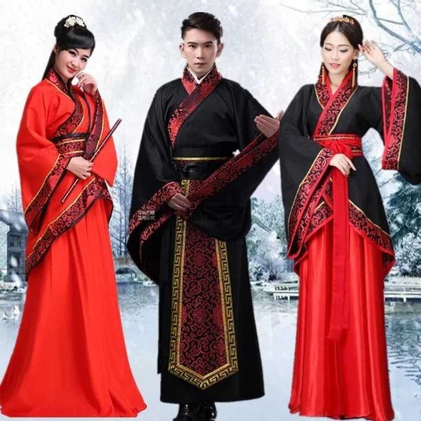 Vêtements ethniques Hanfu National Chinese Dance Costume Men Ancient Cosplay Vêtements chinois traditionnels pour femmes Hanfu Vêtements Lady Robe de scène D240419