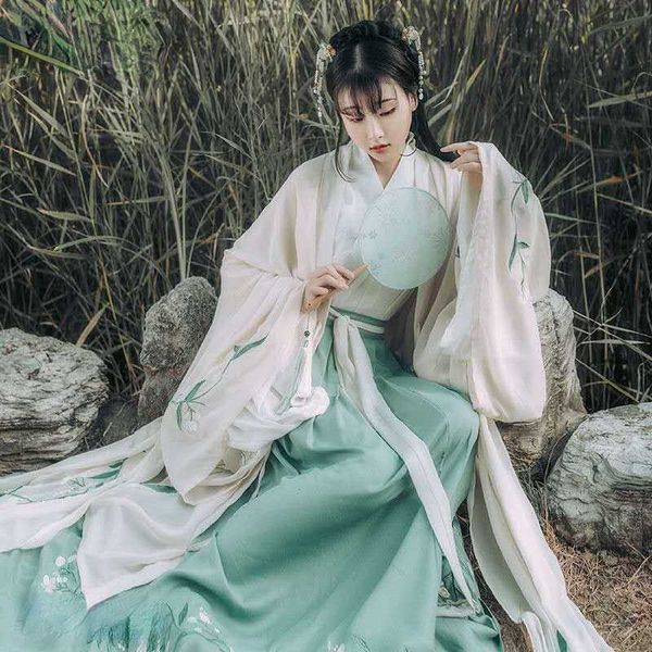Vêtements ethniques Hanfu Femmes Danse chinoise Dynastie Qing Comes Ancient Hanfu Chinese Traditional Dress Stage Fairy Performance Come G230428