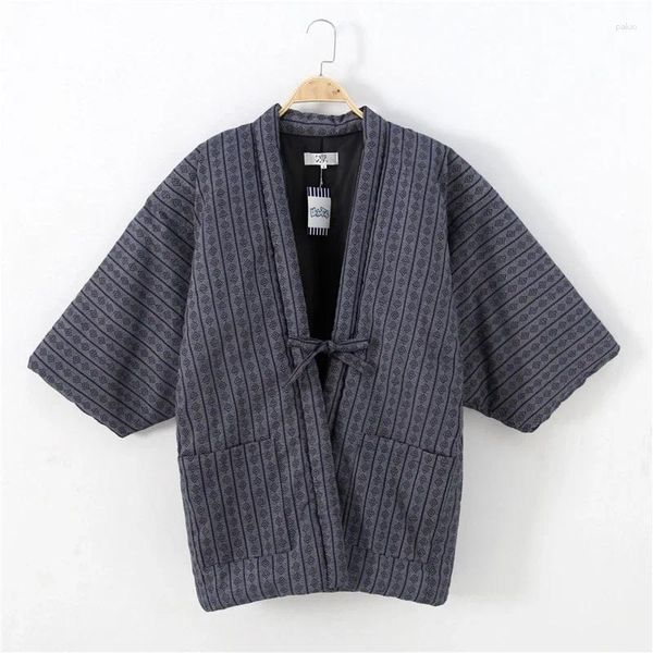 Ropa étnica Hanten chaqueta para hombres tradicional japonés cardigan abrigo samurai invierno kimono yukata asiático homewear ropa haori mujeres