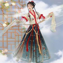 Vêtements ethniques Hanxu Hanfu Chanson de ciel nocturne d'automne pour femmes améliorée Longueur Round Round Joupe plissée Plein de Tang Daily Tang Made Leng
