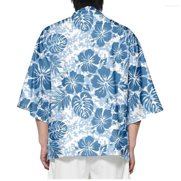 Vêtements ethniques Harajuku Femmes Hommes Yukata 2023 Japonais Fleur Imprimer Cardigan Kimono Streetwear Traditionnel Cosplay Haori Casual Top