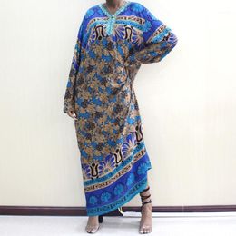 Vêtements ethniques de haute qualité 2022 grande taille femmes imprimé africain Design Dashiki Style pull ample coton Maxi robe décontracté élégant