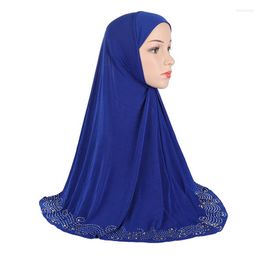 Etnische kleding Hoge kwaliteit Volwassenen Middelgrote 70 70cm Moslim Amira Hijab met strass Trek aan hoed Islamitische sjaalhoofdwrap Bonnet Caps