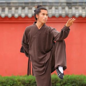Vêtements ethniques Haute Qualité Coton Linge Vêtements Ensembles Hommes Femmes Tai Chi Costume Pratique Art Martial Uniforme Taoist Top Pantalon