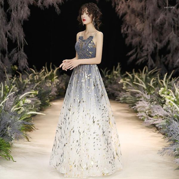 Vêtements ethniques robe de soirée de haute qualité 2023 printemps et été Banquet réunion annuelle Noble fronde longue hôte jupe femme