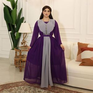 Vêtements ethniques de haute qualité mode mousseline de soie Patchwork strass gland Abaya élégant Dubai femmes fête mariage Maxi Robe Robe ample
