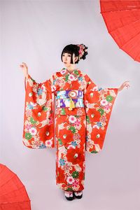 Etnische kleding hoogwaardige Japanse vrouwen kimono yukata met obi klassieke print bloemencosplay kostuums sexy geisha nachtclub cos podium