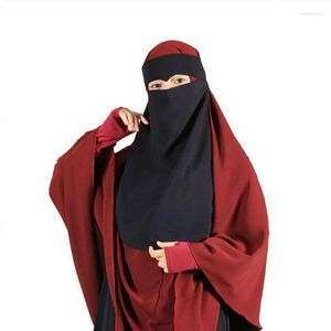 Etnische Kleding Hoge Kwaliteit Niqab Moslim Gezicht Cover Hijab Hoed Pull On Islamitische Sjaal Tie Back Headcover Vrouwen Abaya Stijl wrap Hoofd Zwart