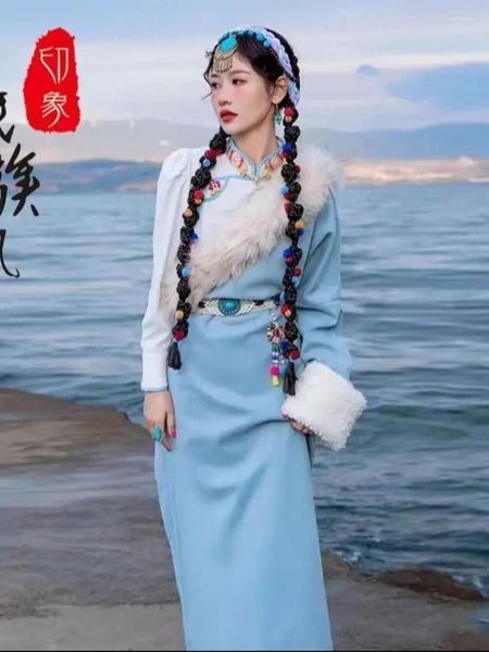 Vêtements ethniques de haute qualité Femmes Habiller les costumes tibétains chinois