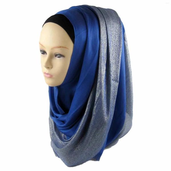 Vêtements ethniques HIJAB Islamique Musulman Longue Écharpe Pour Femmes Argent Glitter Châle Grande Taille Shimmer 180 60cm