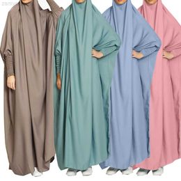 Etnische kleding Hooded ABAYA MUSLIM VROUWEN Gebed kledingkleding Hajab jurk Arabisch gewaad boven het hoofd Kaftan Khimar Jilbab Eid Ramadan Jurk Islamitische kleding