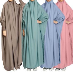 Vêtements ethniques Abaya à capuche Femmes musulmanes Prière Vêtement Hijab Robe Robe arabe Overhead Kaftan Khimar Jilbab Eid Ramadan Robe Vêtements islamiques 230227