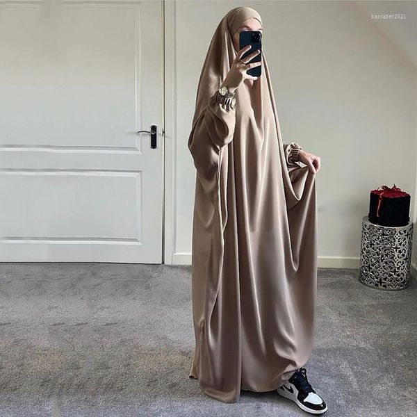 Ropa étnica con capucha Abaya Mujeres Prenda de oración Musulmana Cubierta completa Jilbab Vestido largo de una pieza Túnica Dubai Turquía Ropa islámica Djellaba