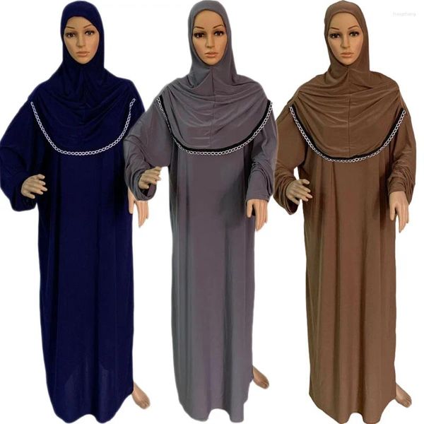 Vêtements ethniques Hooded eid prière vêtements femmes musulmanes one pièce