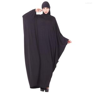 Vêtements ethniques à capuche musulman ensembles Jilbab Abaya dubaï vêtements pour l'islam femmes grandes robes à ourlet décontracté couleur unie Robe Ramadan islamique