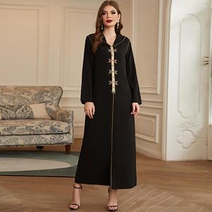 Vêtements ethniques Robes à capuche Longue Abaya pour femmes Moyen-Orient Dubaï Robe musulmane Diamants Kaftan Femme Musulman Robe Longo Feminino