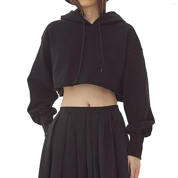 Ethnique Vêtements À Capuche Court À Capuche Crop Street Casual Mode Sport Pull Long Espace Tunique Sweat Avec Femmes Femmes Pull Zip