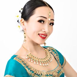 Etnische kleding India Nepal Dance Accessoire Woman Performance Party Party Gift Headwear Shoot Lady Hoofdtooi Drop Earrings Ethnic