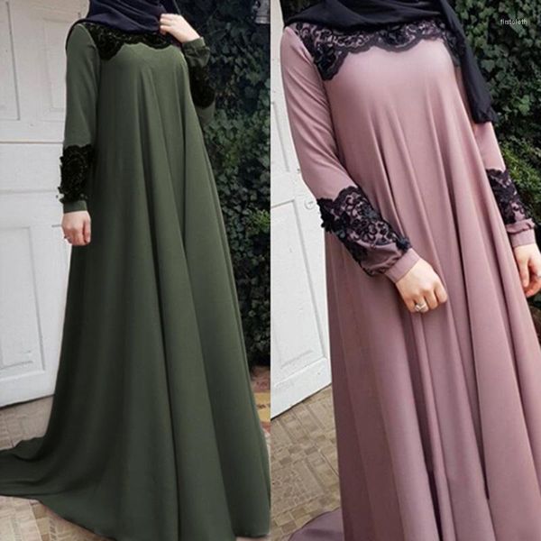 Vêtements ethniques Indonésien Musulman Mode Femme Robe brodée à manches longues Turc Plus Taille Mosquée islamique Arabe RamadanRobe