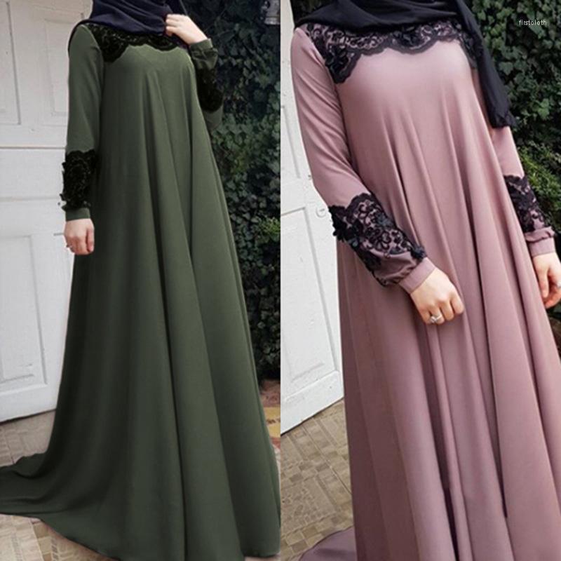 Ethnic Clothing Indonesian Muslim Fashion Women's Long Sleeve Embroidered Dress Turkish Plus Size Islamic Mosque Arabian RamadanRobe