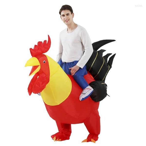 Ropa étnica Inflable Pollo Chook Pollo Disfraces de Halloween para mujeres Cosplay Vestido de lujo Gallo Gallina Disfraz de Navidad Adulto