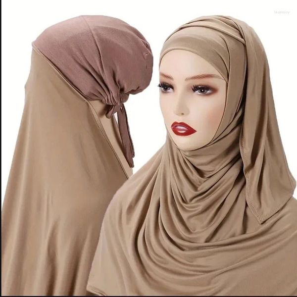 Vêtements ethniques Instant en mousseline de soie Hijab avec une prière de mode souscap pour les femmes enveloppement sous Caps d'écharpe Bandage musulman