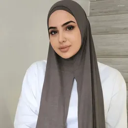 Ropa étnica Hijab instantáneo bufanda para mujeres musulmanas premium jersey cabeza envoltura suave turbante transpirable algodón modal femme musulman