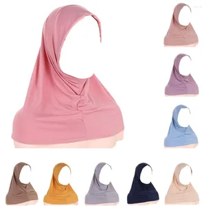 Vêtements ethniques Islam Stretch Underscarf Hat One Piece Amira Head Neck Cover Musulman Pull sur Hijab Inner Turban Cap Foulard instantané Headwrap