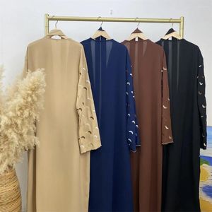 Vêtements ethniques Islamique Abaya Musulman Dames Lune Broderie Phnom Penh Robe Ramadan Turquie Kimono Dubaï Caftans Marocains pour Femmes