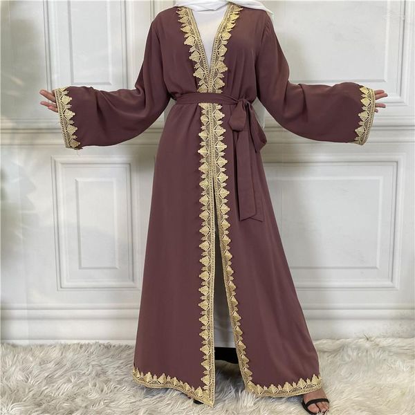Vêtements Ethniques Robes Islamiques Abayas Polyester Décontracté Léger Strech Adulte Satin Abaya Eid Mubarak Kaftan Dubaï Turquie Réduction Musulmane
