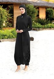 Etnische kleding Islamitische vrouwen Moslim badkleding lange jurk en broek zwempak bescheiden zwem surfkleding sport volledig pak zwemmen 3 -delige sets 221007