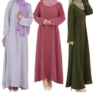 Vêtements ethniques Femmes islamiques Casual Robes à manches longues Robes modestement traditionnelle Turquie Dubaï Arabe Femmes musulmanes