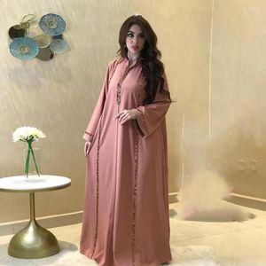 Roupas étnicas Jalabiya Loose Muslim Robe Para Mulheres Luxo Dubai Abaya Vestido de Noite Maxi Vestidos Islã Senhoras Kaftan Marocain Ramadan