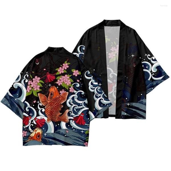 Vêtements ethniques japonais Anime cape Harajuku Cosplay impression 3D Streetwear hommes femmes mode Kimono t-shirts hauts vestes surdimensionnées manteau