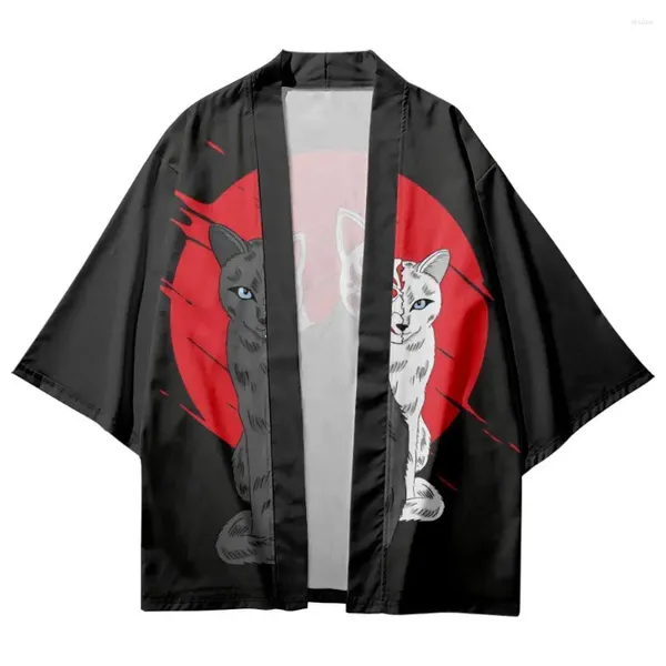 Ropa étnica Kimono Men Fashion Samurai Samurai tradicional camisa de máscara de manga corta bañera de cárdigan femenino kimonos