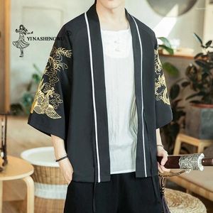 Etnische Kleding Japanse Kimono Traditionele Yukata Vest Mannen Strand Dunne Aziatische Kleding Japan Kimono Mannelijke Mode Casual Shirt