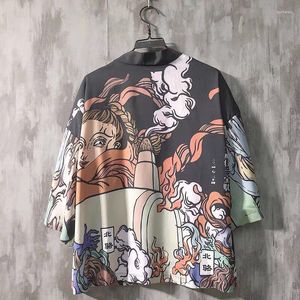 Etnische kleding Japanse stijl print kimono vest voor man Harajuku anime meisjes cosplay yukata haori sexy huiskleding zomer streetwear