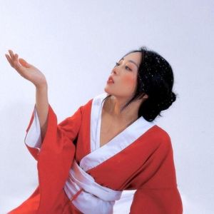 Vêtements ethniques Style japonais femmes Kimono Yukata robe rouge Sexy Geisha Cosplay Costumes traditionnels dames scène spectacle robe Vintage Kimonos