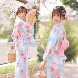 Vêtements ethniques Kimono traditionnel japonais pour femmes lâche Pographie Po Robes de soirée Sweet Dance Summer