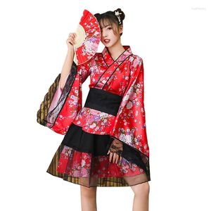 Etnische kleding Japanse traditionele kimonojurk Kersenbloesemprint Pyjama Geisha Cosplaykostuum Badjasprestaties