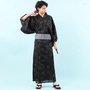 Ropa étnica japonesa tradicional hombres Kimono Yukata bata estampado algodón Vintage rendimiento túnicas vestido clásico samurái Cosplay