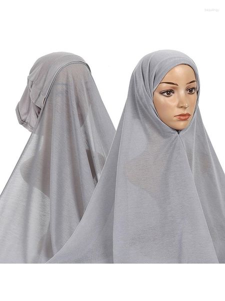 Jersey de ropa étnica hijab con mujeres musulmanas adjuntas Veil Ramadán Ramadán Instantáneo Tubo de techo de la cabeza