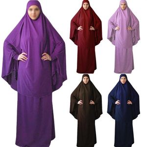 Vêtements ethniques Jilbab Abaya femmes Khimar Hijab 2 pièces ensemble Robe de prière haut à capuche jupe Caftan musulman islamique Robe Femme Musul280x